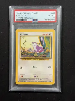 PSA 6 Rattata 61/102 Trainer Deck A Red 1999 Pokemon Card - Image 1