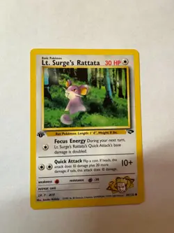 Lt. Surge's Rattata 1st Edition 85/132 Pokemon Card Pre-owned - Image 1