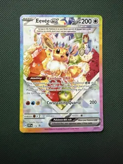 Pokemon TCG Prismatic Evolutions Eevee EX 174 Black Star Promo Card NM Condition - Image 1