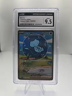 CGC 9.5 Mew ex SIR Paldean Fates 232/091 SV PAF EN Pokemon Card Shining Bubble - Image 1