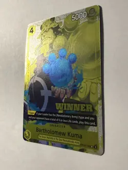 Bartholomew Kuma WINNER - OP09-108 TOURNAMENT PACK CARD Vol. 4 English NM/Mint - Image 3