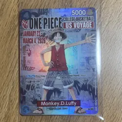 Bandai One Piece CCG Monkey.D.Luffy US Voyage Promo Full Art Holo Card P-1000 - Image 1