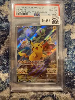 Pokemon Pikachu 001/SV-P Promo Scarlet & Violet Japanese PSA 10 Gem Mint - Image 1