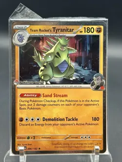 Team Rocket's Tyranitar (Pokemon Center Exclusive) 096/182 SEALED - Image 1
