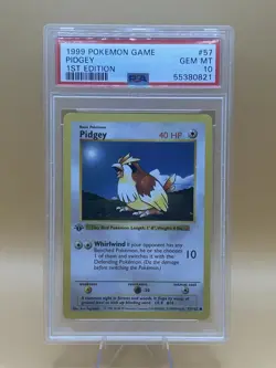 1999 Pokemon Shadowless 1st Edition Base Set Pidgey #57 PSA Gem Mint 10 - Image 1
