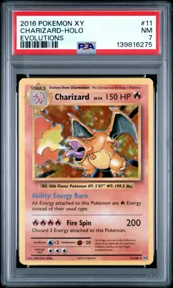 2016 Pokemon Xy Evolutions #11 Charizard-Holo Evolutions PSA 7 - Image 1