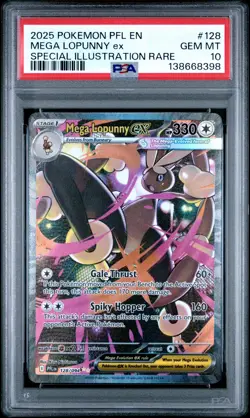 MEGA LOPUNNY EX #129 SPECIAL ILLUSTRATION RARE 2025 POKEMON PHANTASMAL PSA 10 - Image 2