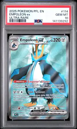 2025 POKEMON PFL EN-PHANTASMAL FLAMES ULTRA RARE #114 EMPOLEON EX PSA 10 - Image 1