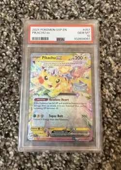 Pokemon SSP EN Surging Sparks Pikachu ex PSA 10 - Image 1