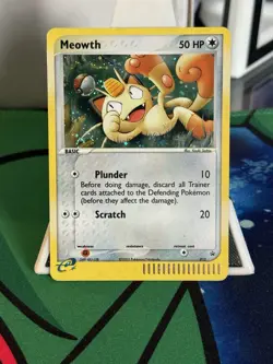 2003 Pokemon TCG Meowth Black Star Promo 013 Holo Nintendo E-Reader Series SWIRL - Image 1