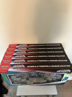 LOT OF 6 Pokemon Prismatic Evolutions Sam’s Club Lucario Ex Collection Boxes - Image 2