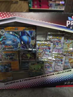 Pokemon TCG: Prismatic Evo Lucario Tyranitar Ex Premium Collection Sealed Box - Image 3