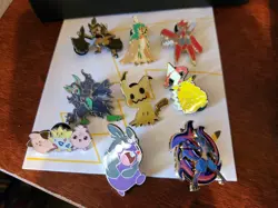 Pokemon Official Collector Pin Lot Of 9 Mimikyu Pikachu Lucario Scizor Togepi - Image 1