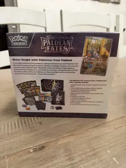 Pokemon Paldean Fates ETB Mimikyu Pokemon TCG New Sealed Small Tear in Shrink - Image 3
