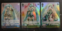 Signed Weiss Schwarz Hatsune Miku Project DIVA f ENGLISH XR Lot Of 3 FOIL - Image 1