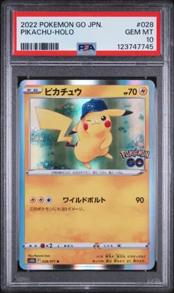 2022 POKEMON GO JAPANESE #028 PIKACHU-HOLO PSA 10 - Image 1