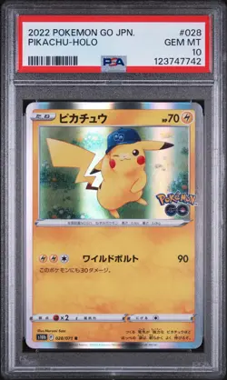 2022 POKEMON GO JAPANESE #028 PIKACHU-HOLO PSA 10 - Image 1