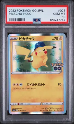 2022 POKEMON GO JPN #028 PIKACHU-HOLO PSA 10 - Image 1