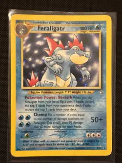 Pokemon TCG Feraligatr Neo Genesis Holo Unlimited Rare Card 4/111 - Image 1