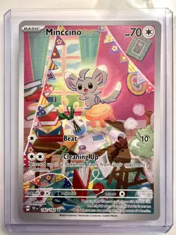 Minccino 182/162 Sv05: Temporal Forces Holo Illustration Rare Pokemon TCG - Image 1
