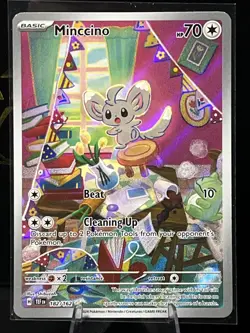 Pokemon TCG Minccino 182/162 Illustration Rare, Temporal Forces - Image 1