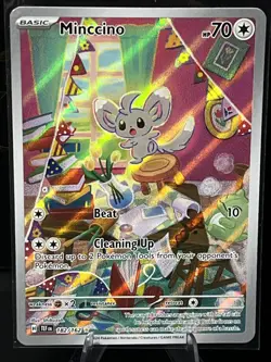 Pokemon TCG Minccino 182/162 Illustration Rare, Temporal Forces - Image 2