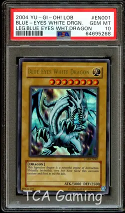 PSA 10 GEM MINT Blue-Eyes White Dragon LOB-EN001 ULTRA RARE LOB Yugioh Card 268 - Image 1