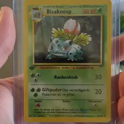 Pokemon Base Set 1st Edition Bisasam & Bisaknosp 1999 German Cards Lot of 2 - Image 3