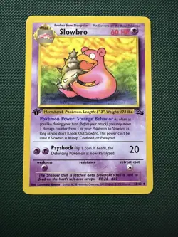 Pokemon TCG Slowbro 1st Edition Fossil Uncommon Card 43/62 Vintage WOTC - Image 1