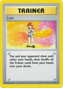 1x Lass - 75/102 - Rare - Shadowless Edition Lightly Played Pokemon G1 - Base Se - Image 1