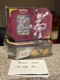 Pokemon TCG: Mewtwo & Mew GX Tag Team Tin [Brand New Factory Sealed!] RARE!! - Image 1