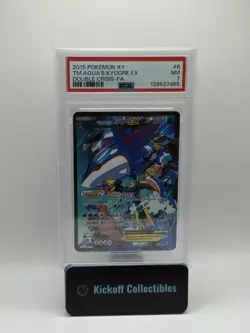 2015 POKEMON XY DOUBLE CRISIS #6 TM.AQUA'S KYOGRE EX DOUBLE CRISIS-FA - PSA 7 - Image 1