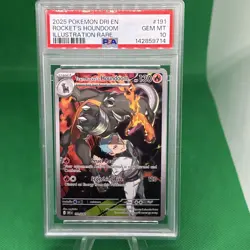 2025 POKEMON DRI EN-DESTINED RIVALS #191 TEAM ROCKET'S HOUNDOOM PSA 10 - Image 1