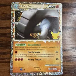 Donphan Prime 107/123 Pokemon HGSS HeartGold SoulSilver Holo Rare NM - Image 1