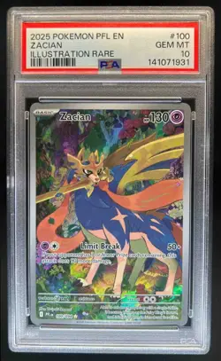 2025 Pokemon Phantasmal Flames Zacian Illustration Rare #100/094 PSA 10 - Image 1