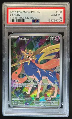 2025 Pokemon Phantasmal Flames Zacian Illustration Rare #100/094 PSA 10 - Image 1