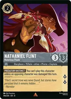 1x Nathaniel Flint - Notorious Pirate - 196/204 - Rare NM-Mint Disney Lorcana: R - Image 1