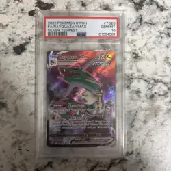 2022 Pokemon Sword & Shield Silver Tempest #TG20 Rayquaza Vmax PSA 10 - Image 1