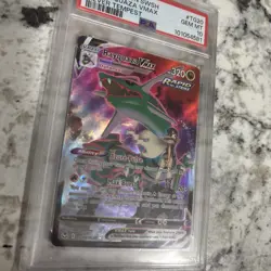 2022 Pokemon Sword & Shield Silver Tempest #TG20 Rayquaza Vmax PSA 10 - Image 3