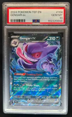 2024 Pokemon Temporal Forces Gengar ex #104/162 PSA 10 - Image 1