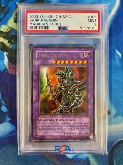PSA 9 2003 Yu-Gi-Oh! MFC Dark Paladin (Reprint Artwork) #105 Mint - Image 1