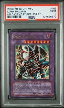 2003 YU-GI-OH! MFC-MAGICIAN'S FORCE 1ST ED #105 DARK PALADIN PSA 9 - Image 1