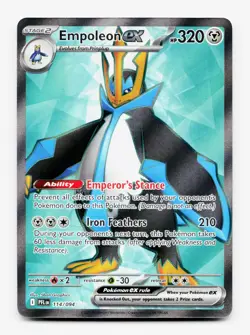 Empoleon EX 114/094 Ultra Rare Full Art Pokemon TCG Phantasmal Flames (PFL) NM - Image 1