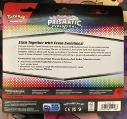 Pokemon Prismatic Evolutions Leafeon Tech Sticker Collection Sealed New - Image 2