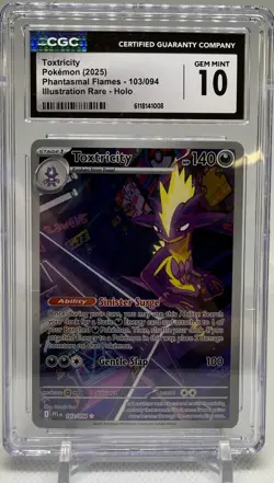 Toxtricity 103/094 Me02: Phantasmal Flames Holo Pokemon TCG CGC gem mint 10 - Image 1