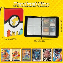 Card Binder for Pokemon,Trading Card Binder,Carrying Case Card Collection Folder - Image 2