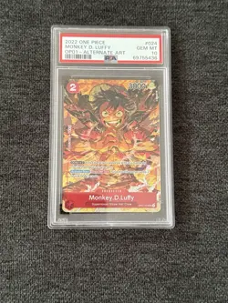 One Piece Card Game TCG Monkey D. Luffy OP01-024 Alt Alternate Art PSA 10 - Image 1