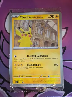 Pikachu At The Museum Pokemon Card - SEALED - Pokemom X Natural History Promo - Image 1