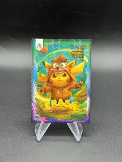 Crash Bandicoot Holo Pikachu Cosplay Set 2025 Pokemon Chase Card 109 - Image 1