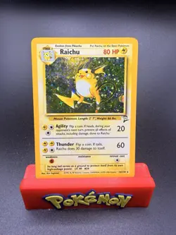 Pokemon TCG Raichu Holo Rare Card 16/130 Base Set 2 MP/LP - Image 1